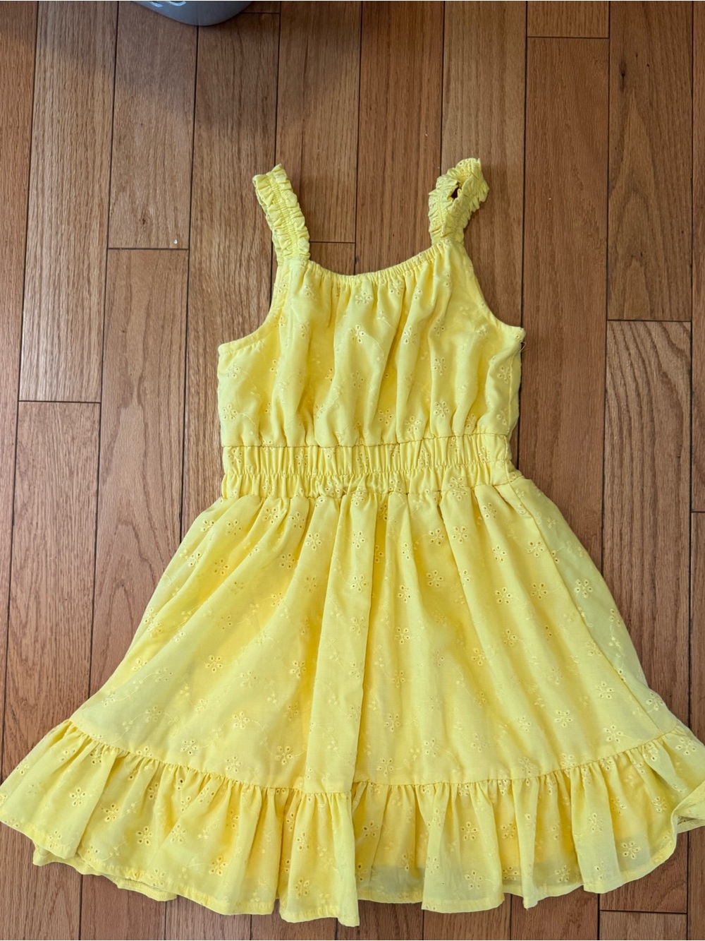 Habitual Yellow Eyelet Ruffle Sundress, Girls size 10/12